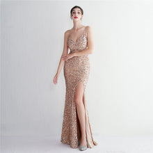 Velvet Bottom Sequin New Suspender Party Sequined Dress Long Banquet Slim-fit Evening Dress Elegant