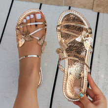 New Fashion Butterfly Cross-strap Sandals Summer Beach Shoes For Women Casual Low Heel Flat Slides Slippers