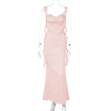 Lace Sling Backless Fashion Ruffles Ribbon Dress