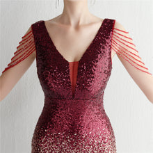 Gradient Sequin Craft Beading Dress Long Banquet Slim-fit Evening Dress