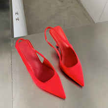 Pointed High Heel Sandals Women's Satin Spring New Sexy Stiletto Low-cut Back Empty High Heel Pumps -1