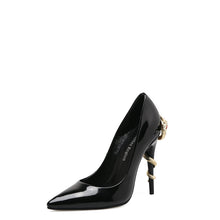 Cobra Heel Pointed Low-cut Patent Leather High Heels
